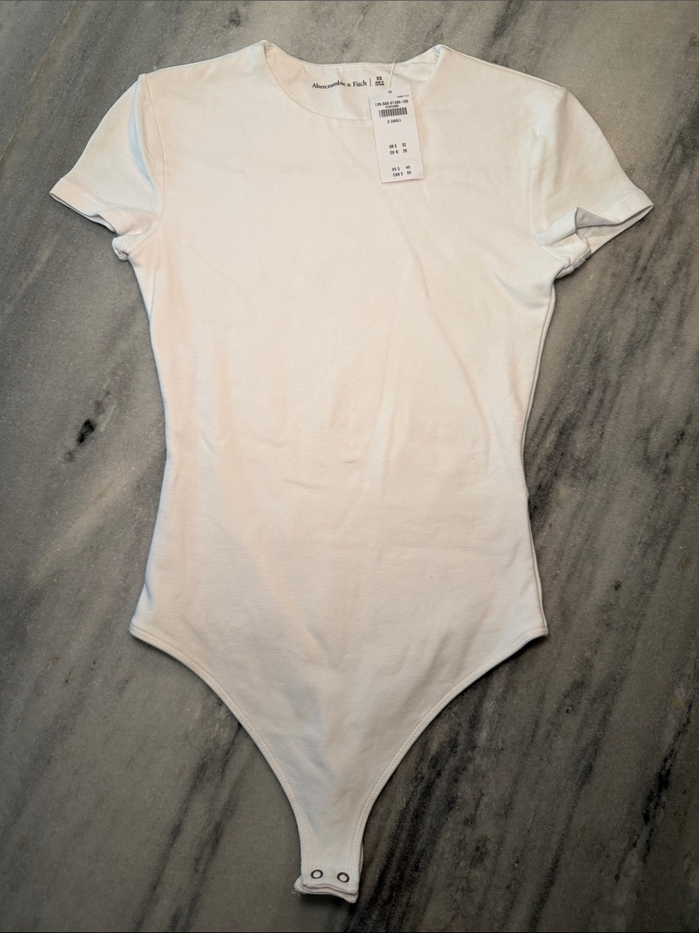 Abercrombie & Fitch White Short-Sleeve Baby/Toddler Bodysuit